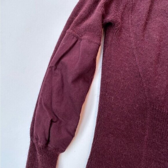 DIESEL Alpaca Wool Blend Burgundy Red Y2K Fitted Knit Ribbed Sweater Dress Small - Picture 7 of 14